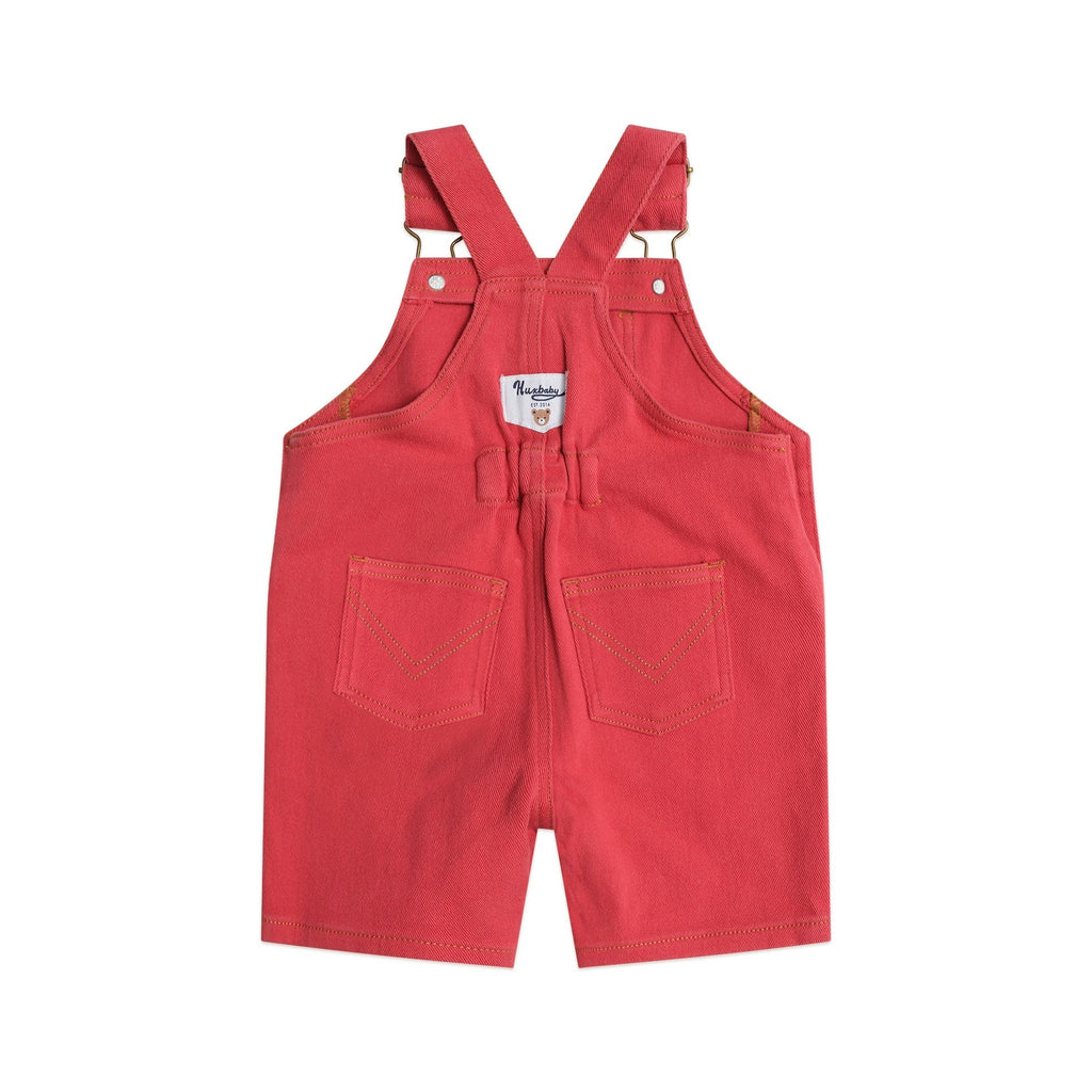 Huxbaby Denim Short Overalls Chilli Red