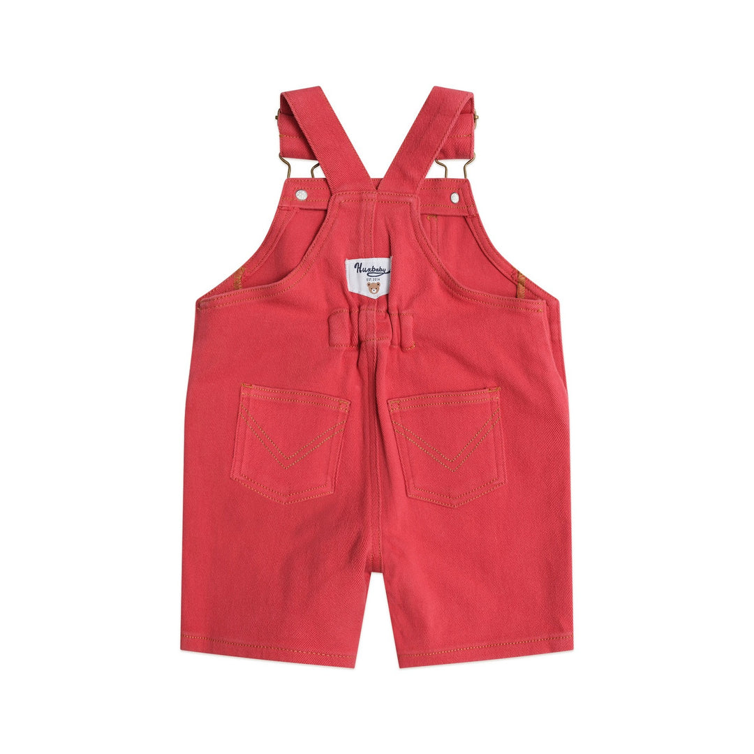 Huxbaby Denim Short Overalls Chilli Red