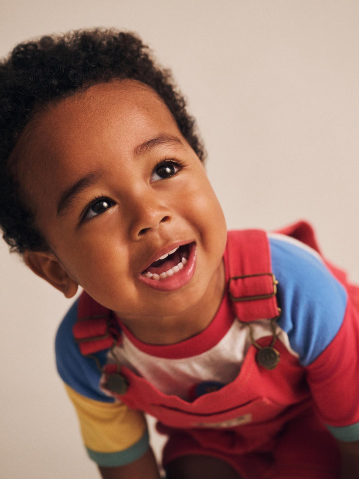 Huxbaby Denim Short Overalls Chilli Red