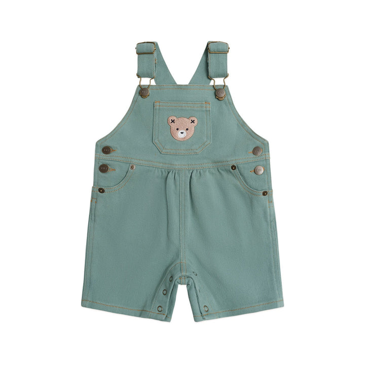 Huxbaby Denim Short Overalls Green