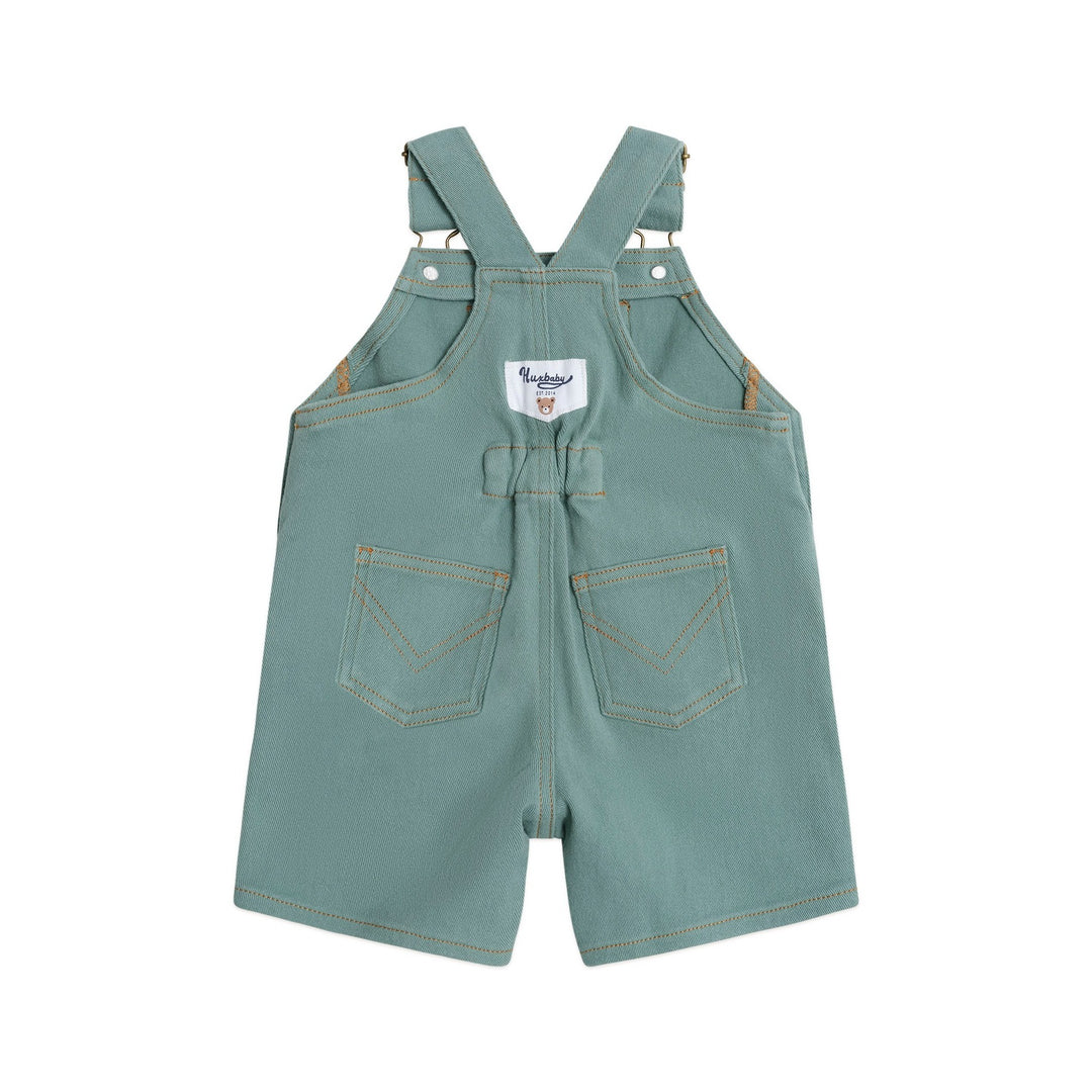 Huxbaby Denim Short Overalls Green