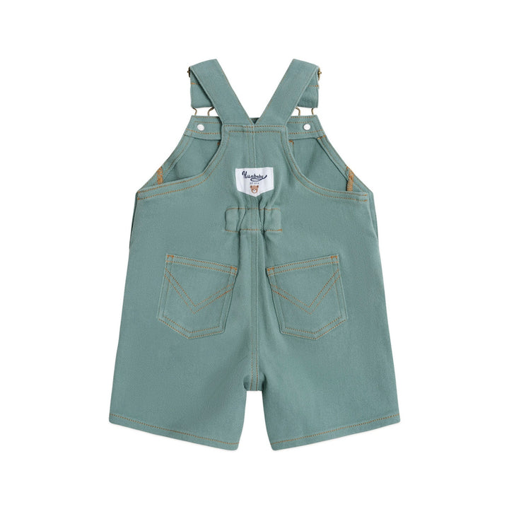 Huxbaby Denim Short Overalls Green