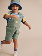 Denim Short Overalls Green