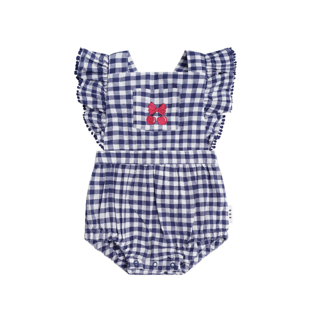 Huxbaby Frilly Playsuit Cherry Pie Check