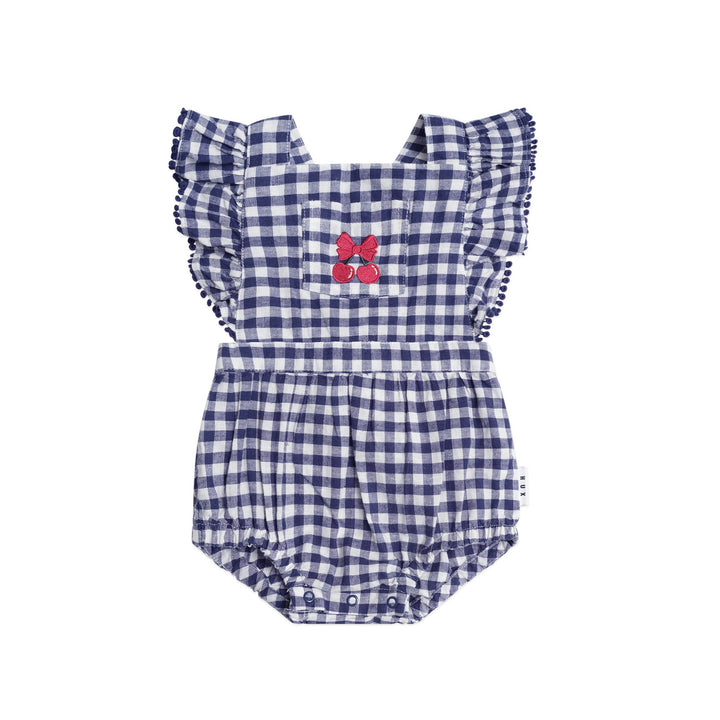 Huxbaby Frilly Playsuit Cherry Pie Check
