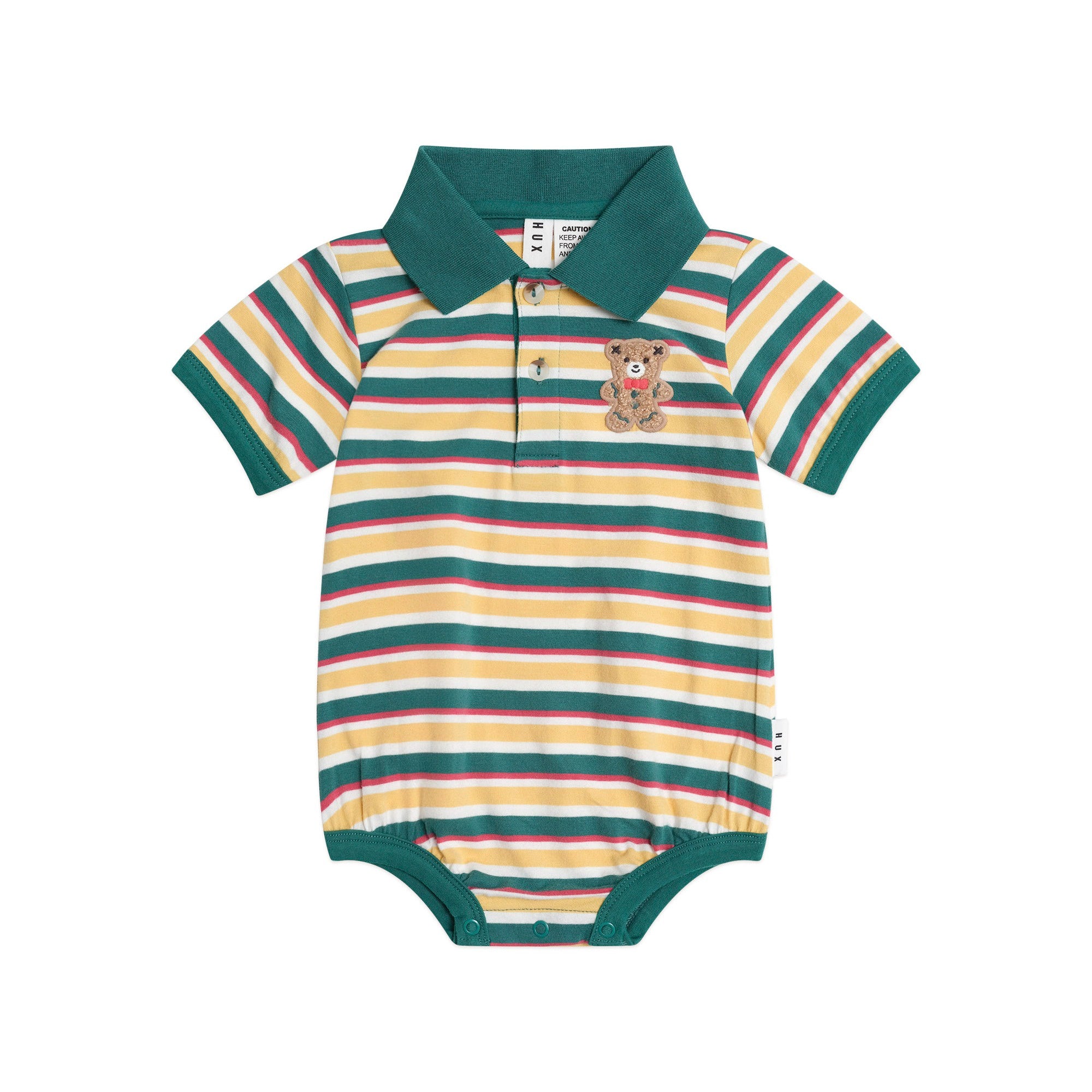 Huxbaby Gingerbread Preppy Polo Romper