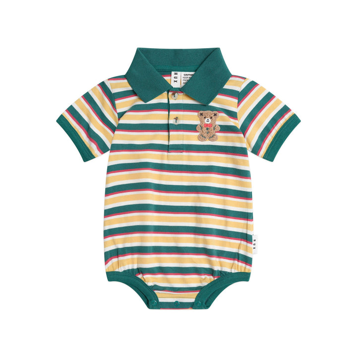 Huxbaby Gingerbread Preppy Polo Romper