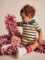 Gingerbread Preppy Polo Romper