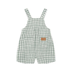 Huxbear Check Short Overall - Sage/Almond Milk