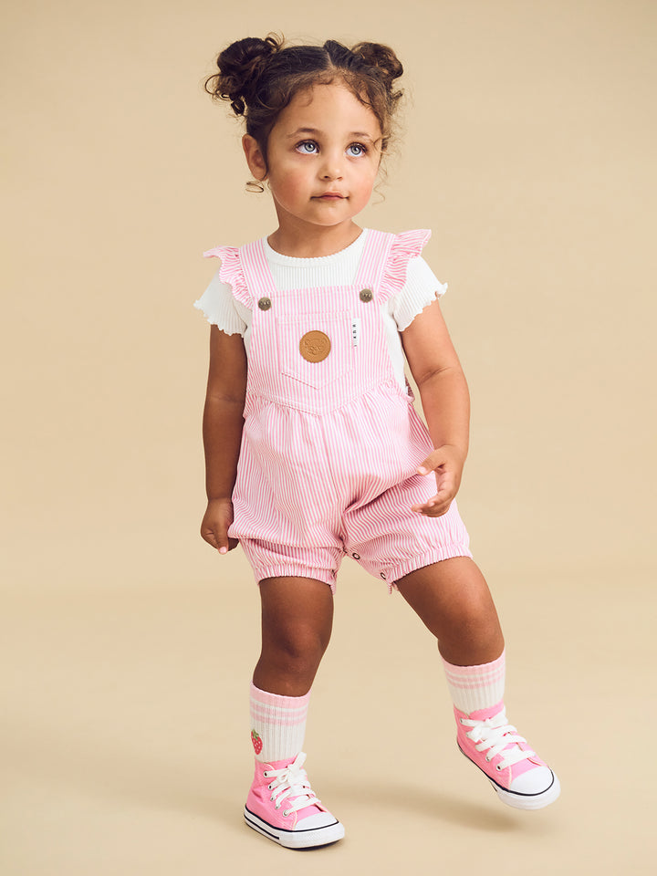 Huxbaby Candy Stripe Bubble Onesie - Bubblegum Stripe