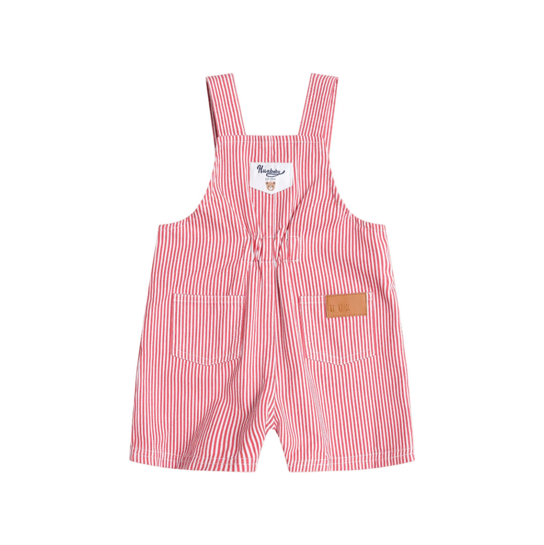 Huxbaby Chill Red Stripe Short Overalls