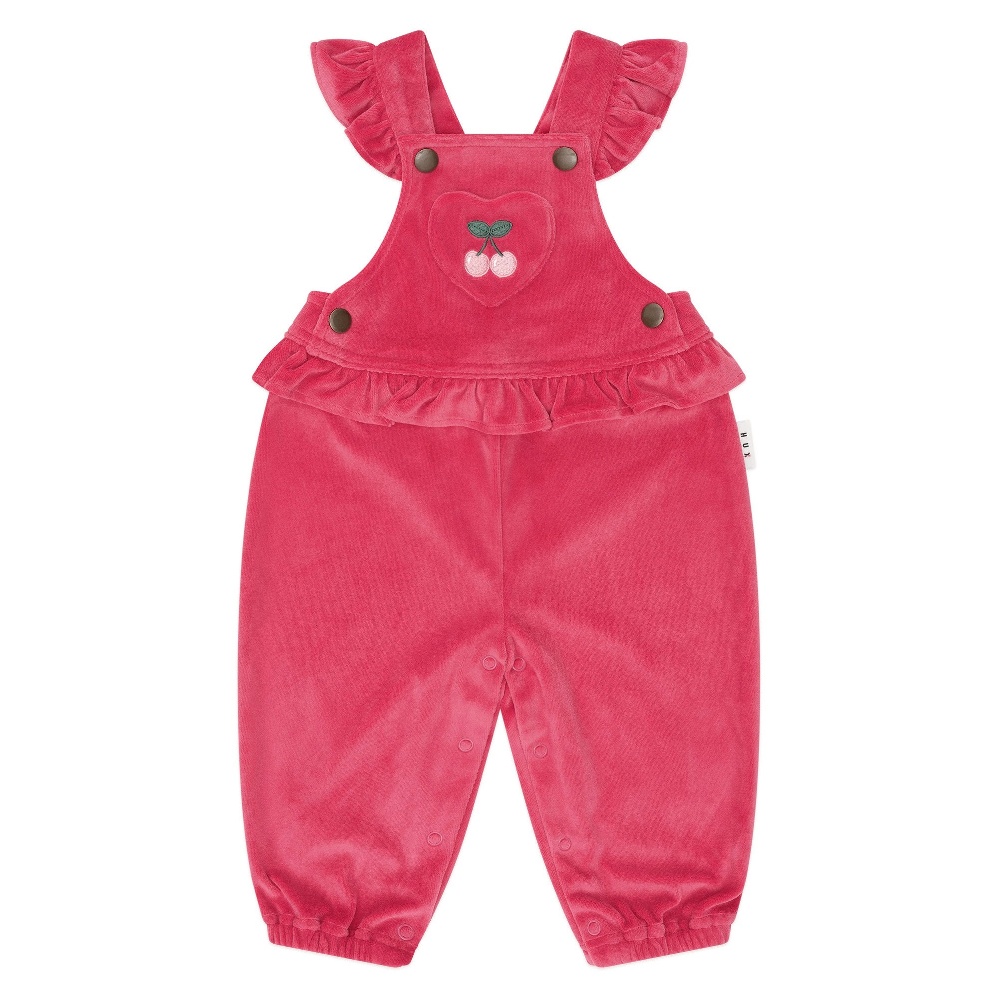 Very Cherry Velour Frill Overall