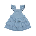 Huxbear Knit Denim Frill Pinafore - Denim