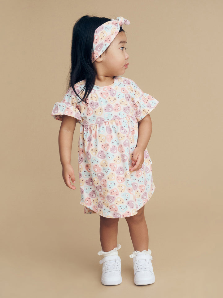 Huxbaby Heart Bear Frill Swirl Dress