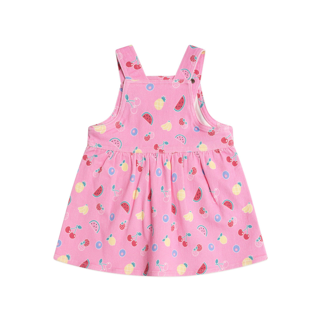 Pink Fruit Emoji Pinafore Dress