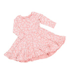 Peek A Boo Bunny Long Sleeve Swing Dress - Dusty Rose