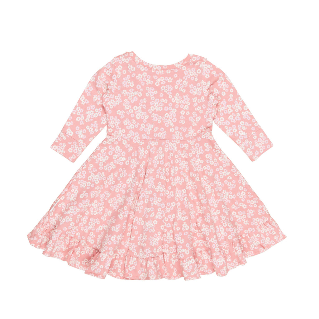 Peek A Boo Bunny Long Sleeve Swing Dress - Dusty Rose