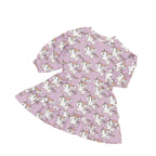 Magical Unicorn Drop Shoulder Dress - Orchid