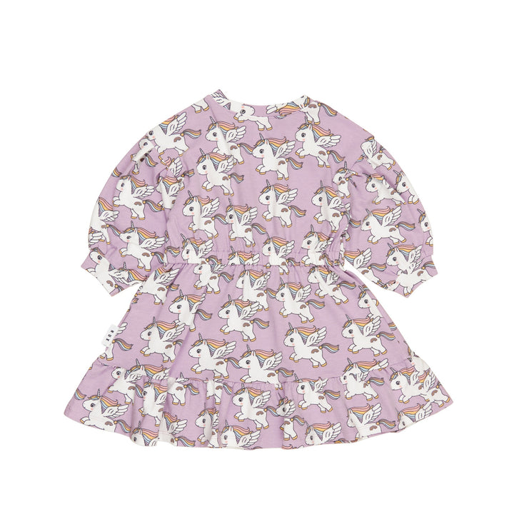 Huxbaby Magical Unicorn Drop Shoulder Dress - Orchid