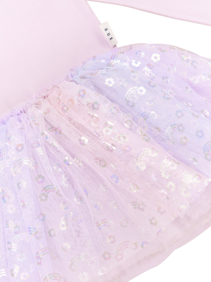 Huxbaby Rainbow Rib Ballet Dress - Bright Orchid