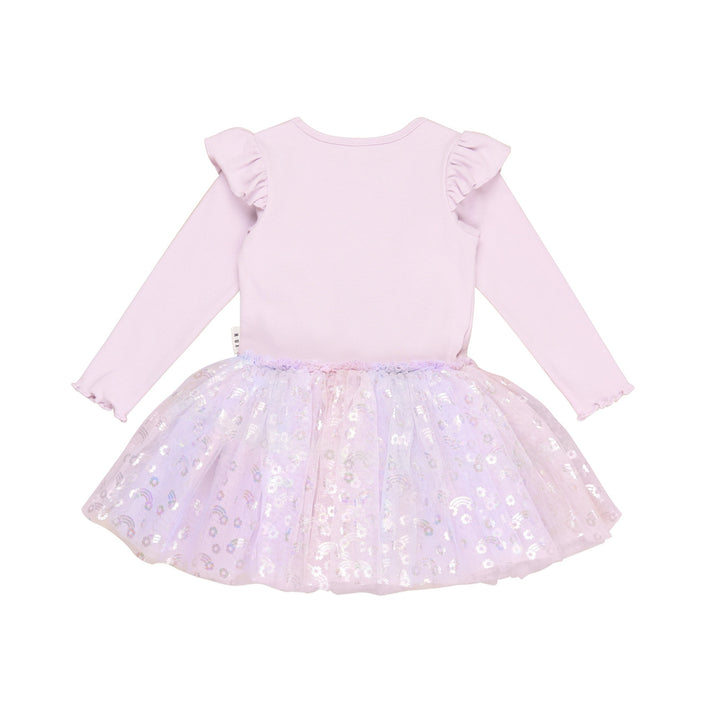 Huxbaby Rainbow Rib Ballet Dress - Bright Orchid