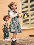 Peek A Boo Bunny Pinafore - Spruce