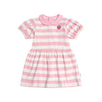 Huxbaby Strawberry Stripe Puff Sleeve Dress