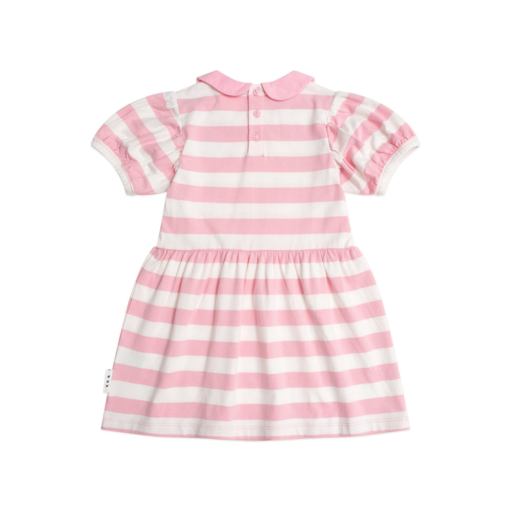 Strawberry Stripe Puff Sleeve Dress