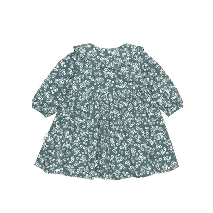 Huxbaby Peek A Boo Bunny Collar Dress - Spruce