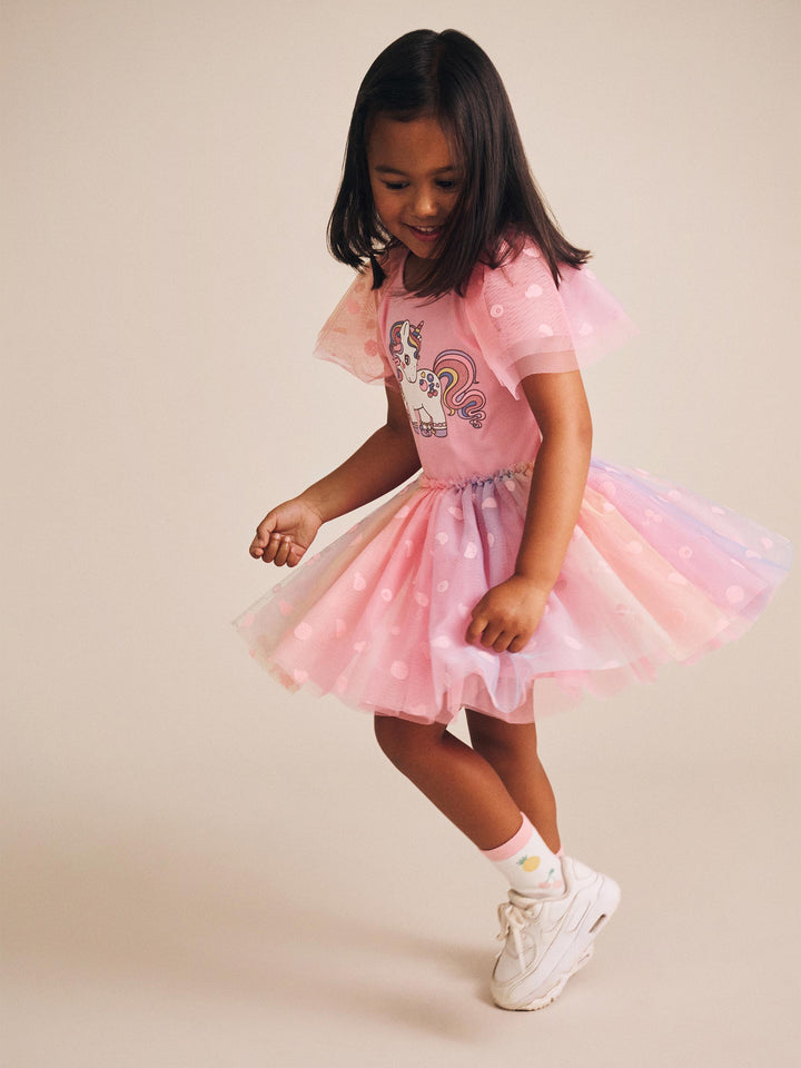 Huxbaby Rainbow Unicorn Tulle Dress