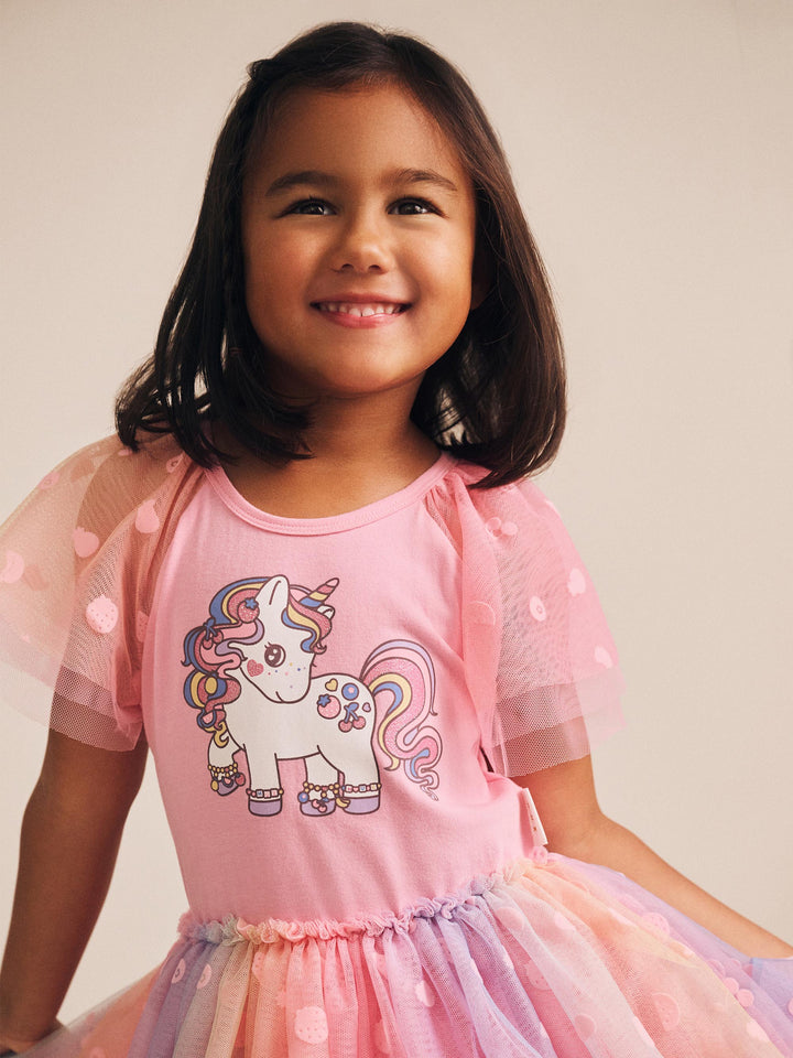 Huxbaby Rainbow Unicorn Tulle Dress