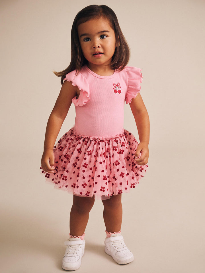 Huxbaby Cherry Pie Rib Tulle Dress