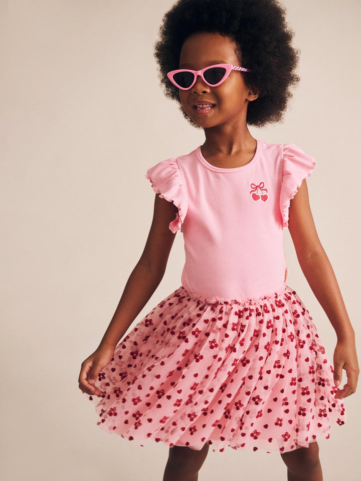 Huxbaby Cherry Pie Rib Tulle Dress