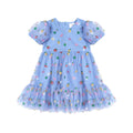 Fruit Salad Puff Sleeve Tulle Dress