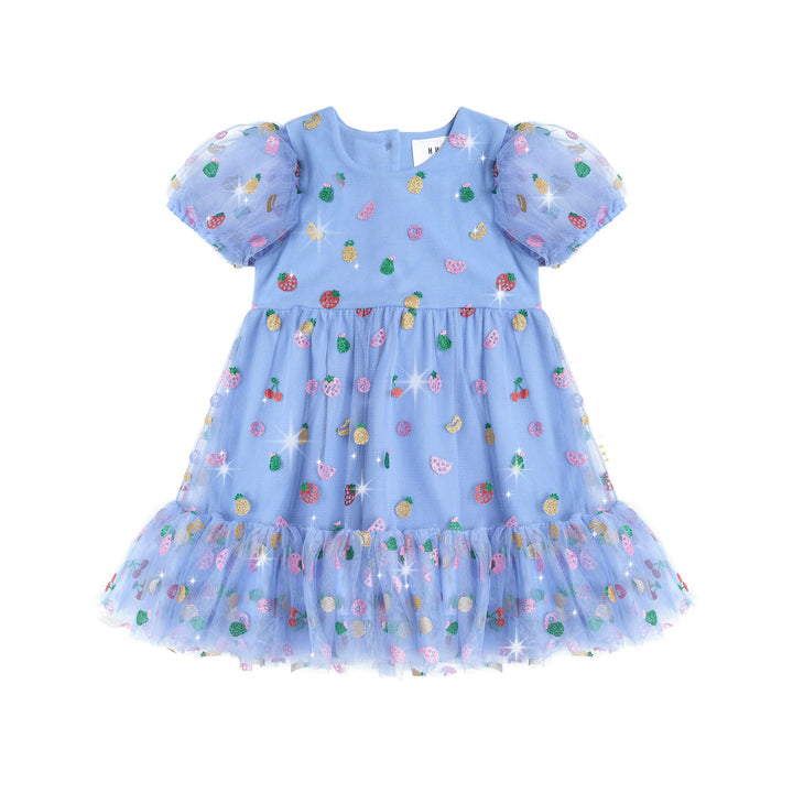 Huxbaby Fruit Salad Puff Sleeve Tulle Dress