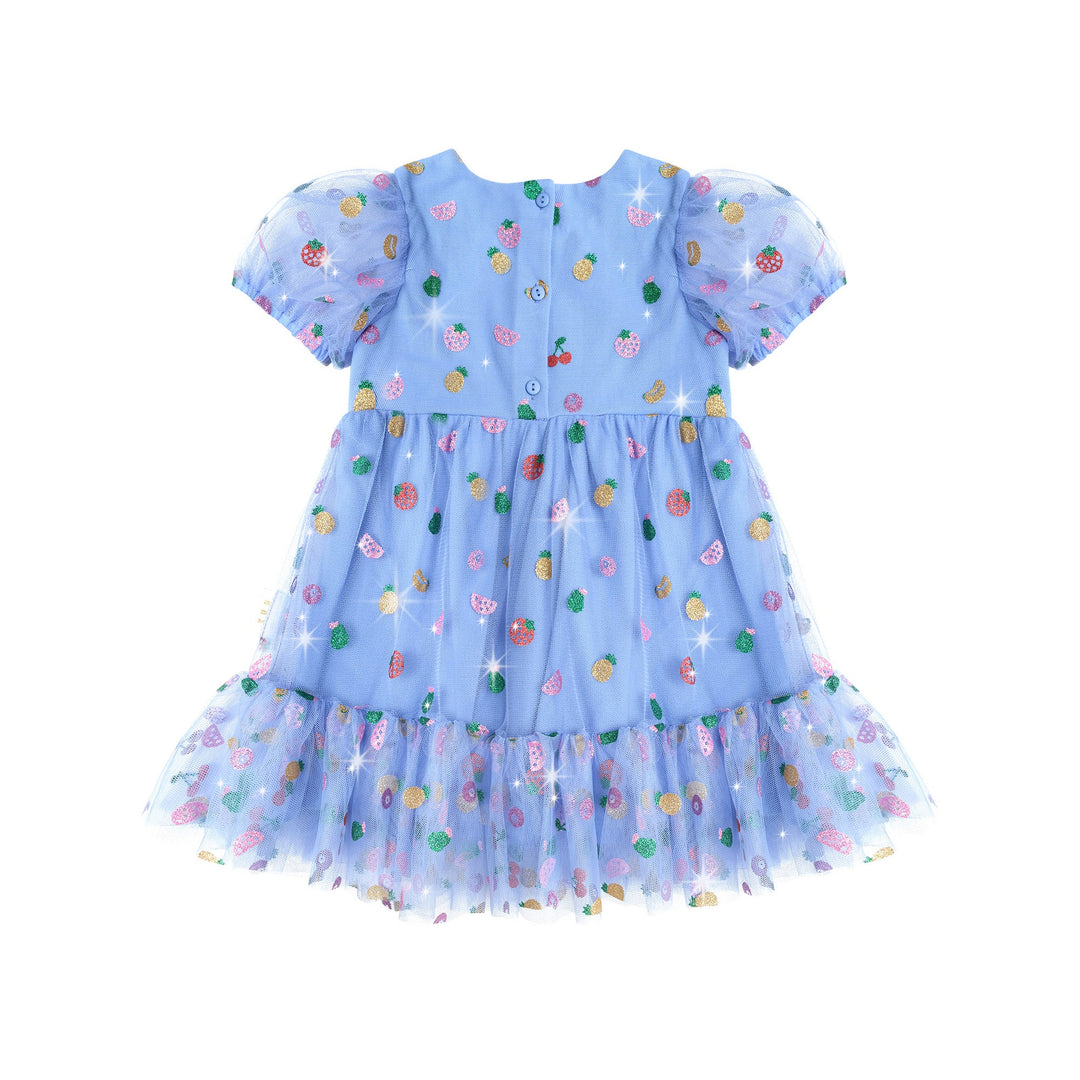 Huxbaby Fruit Salad Puff Sleeve Tulle Dress