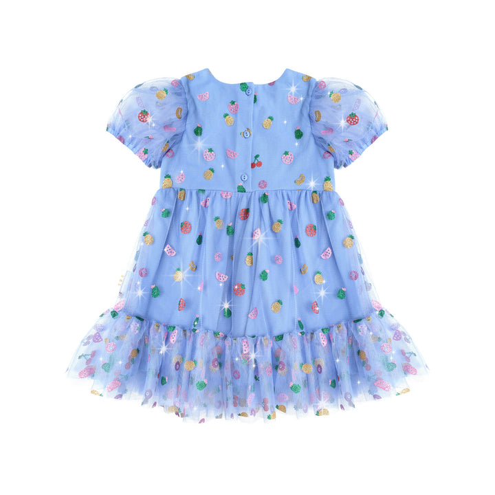 Huxbaby Fruit Salad Puff Sleeve Tulle Dress