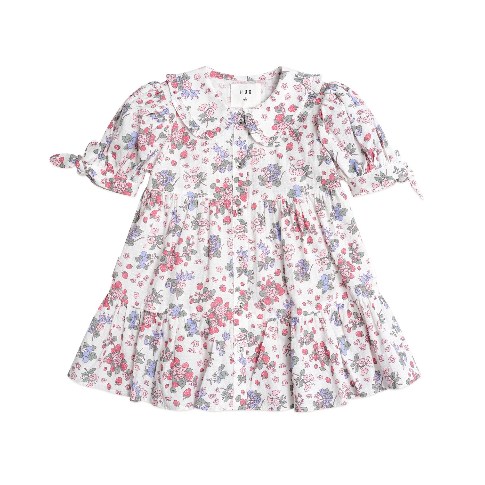 Huxbaby Strawberry Garden Tiered Smock Dress