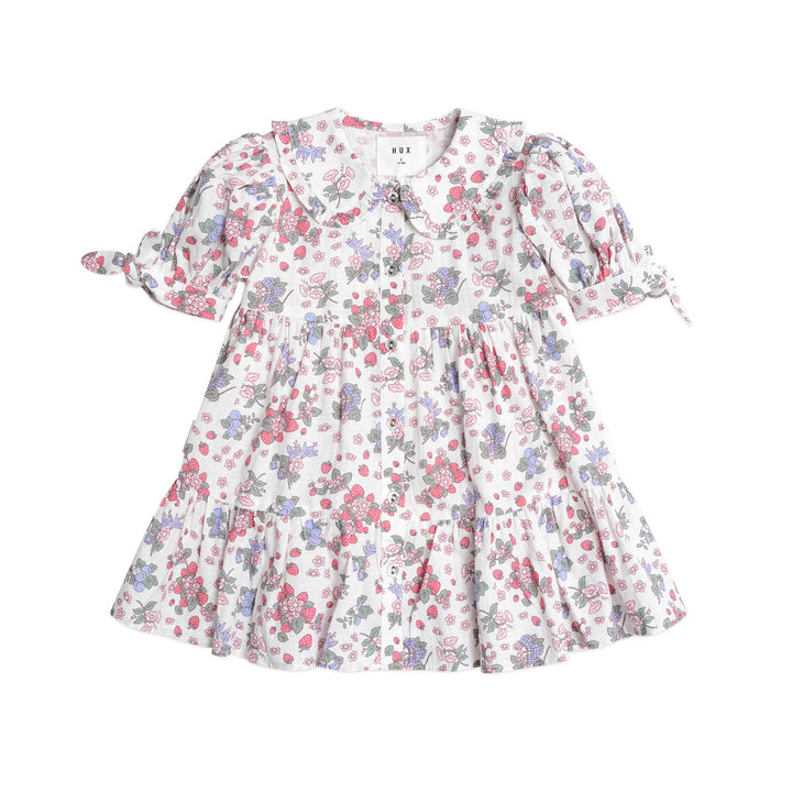 Huxbaby Strawberry Garden Tiered Smock Dress