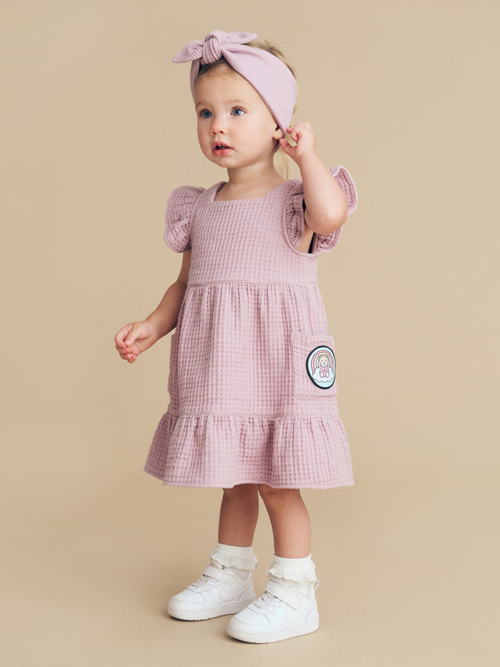 Huxbaby Waffle Frill Pinafore Dress