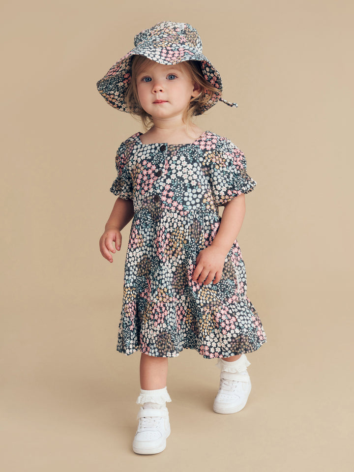 Huxbaby Garden Floral Puff Sleeve Dress