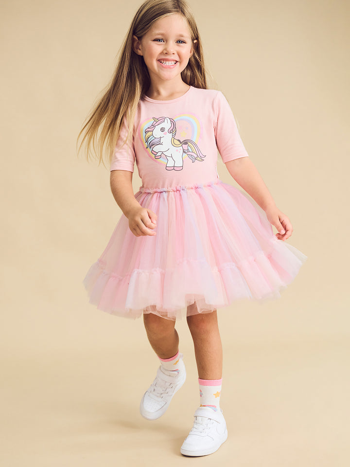Huxbaby Rainbow Unicorn Ballet Dress - Candy