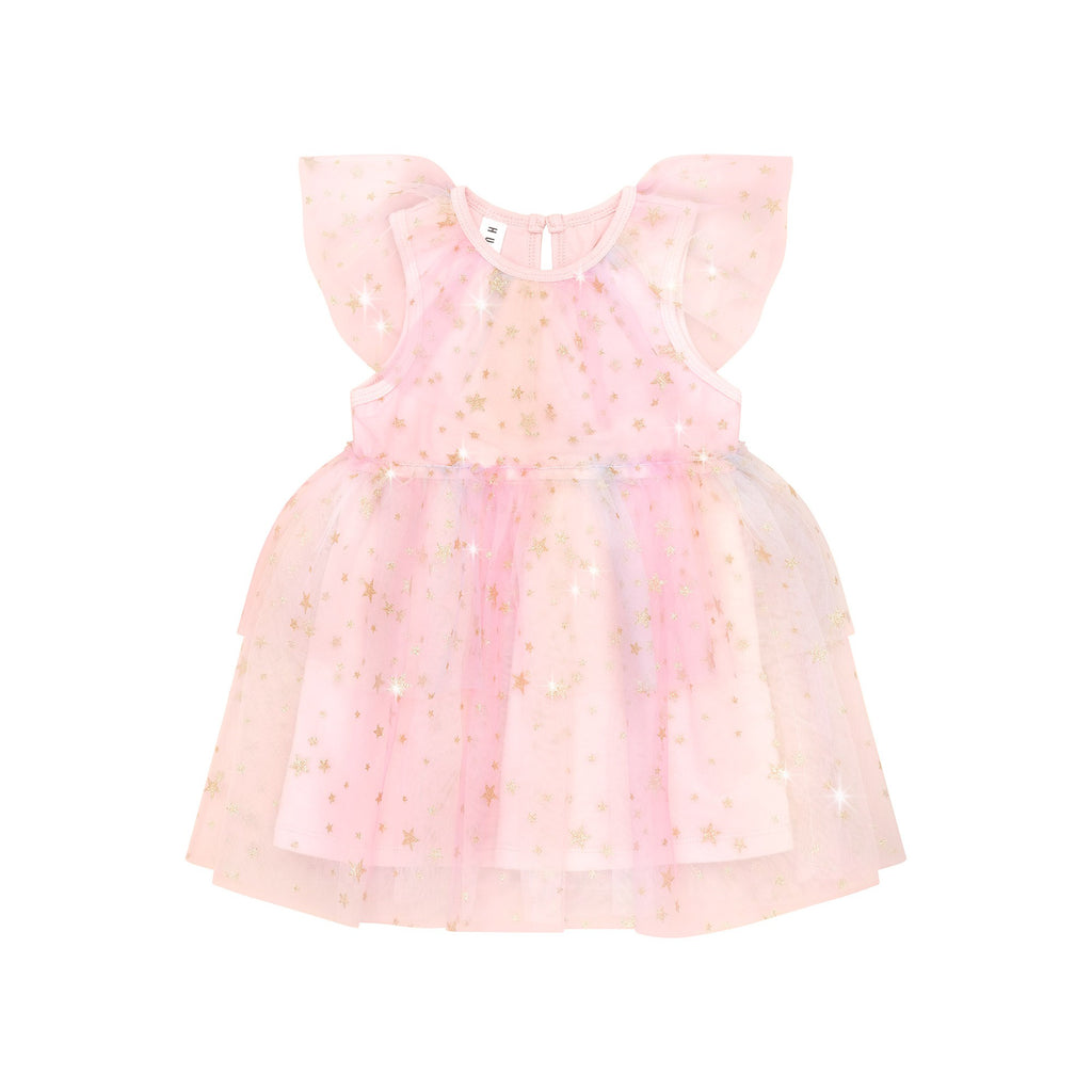 Starry Rainbow Frill Tulle Dress - Rainbow