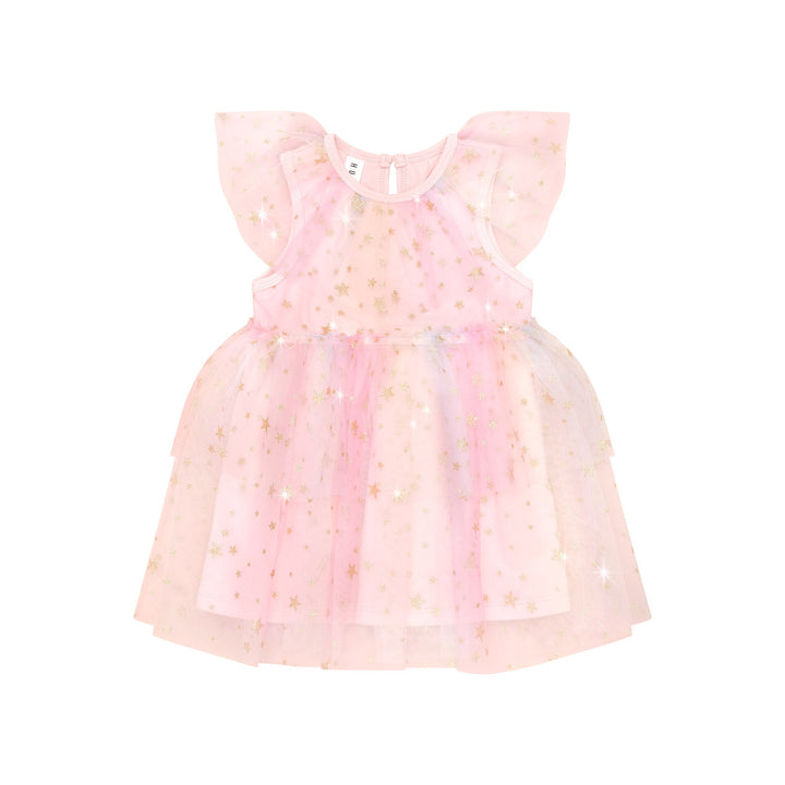 Huxbaby Starry Rainbow Frill Tulle Dress - Rainbow