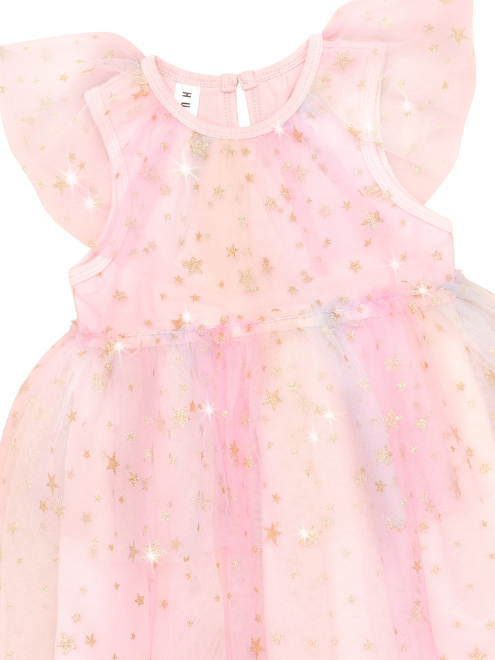 Huxbaby Starry Rainbow Frill Tulle Dress - Rainbow