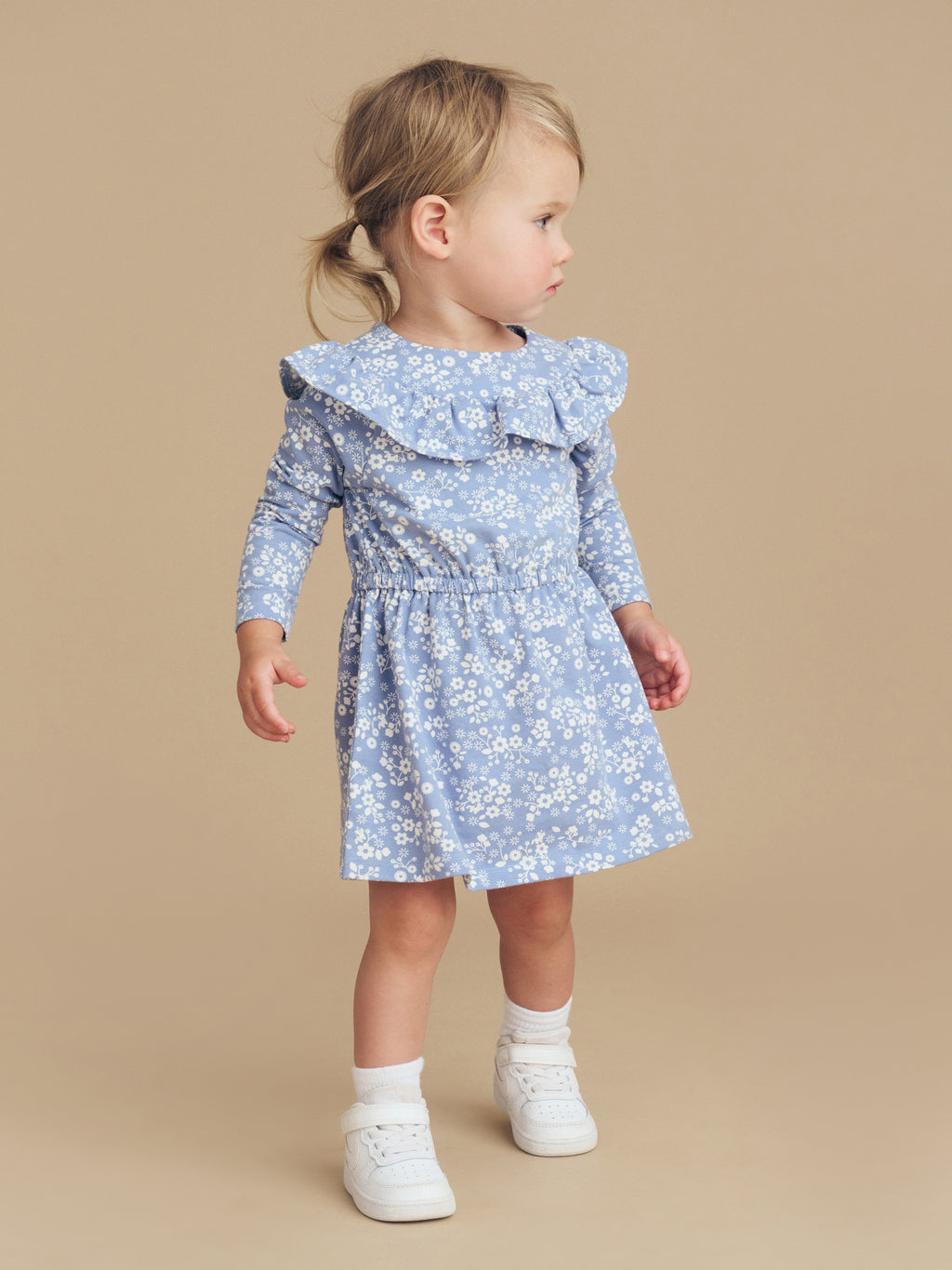 Huxbaby Floral Lake Frill Neck Dress