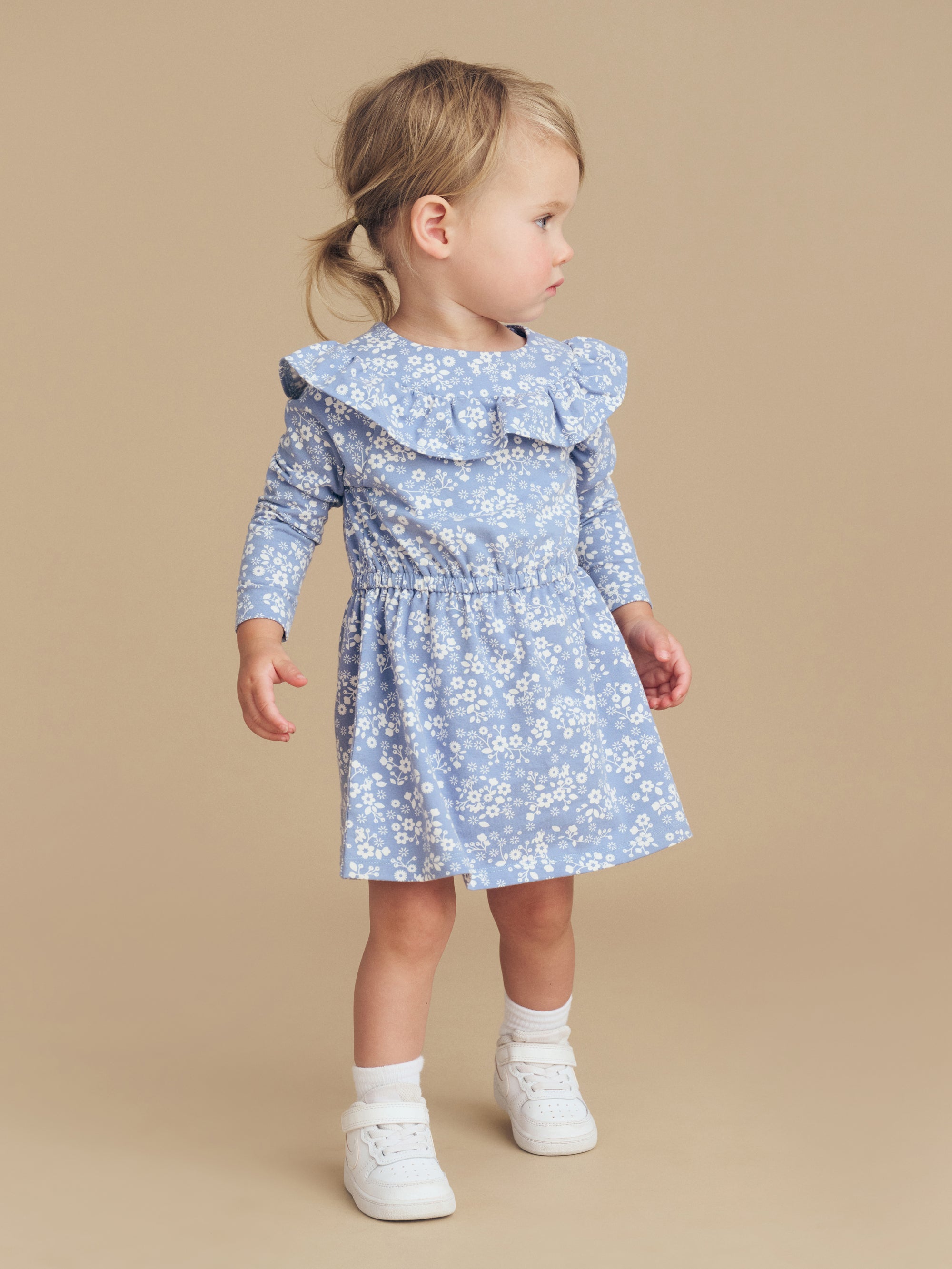 Huxbaby Floral Lake Frill Neck Dress