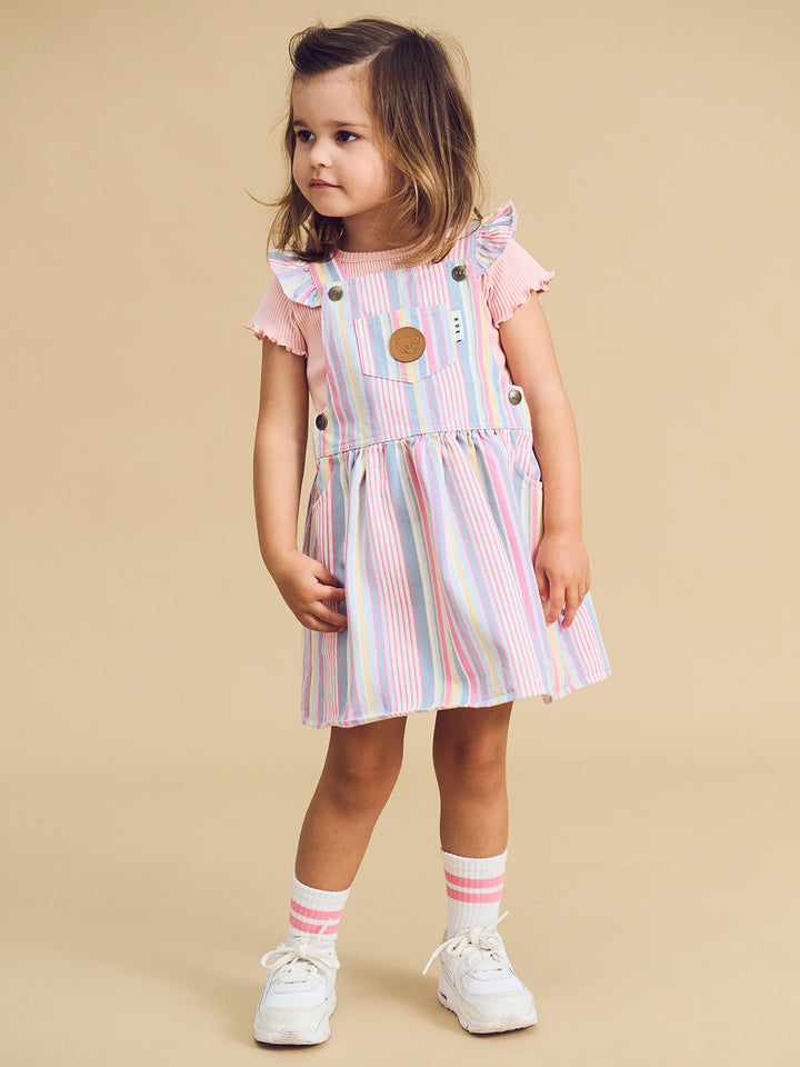 Huxbaby Pinafore - Rainbow Stripe
