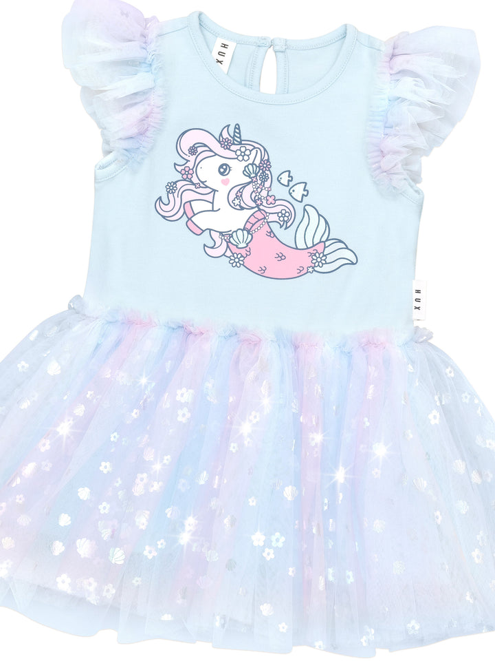 Huxbaby Daisy Seashell Ballet Dress - Soft Aqua