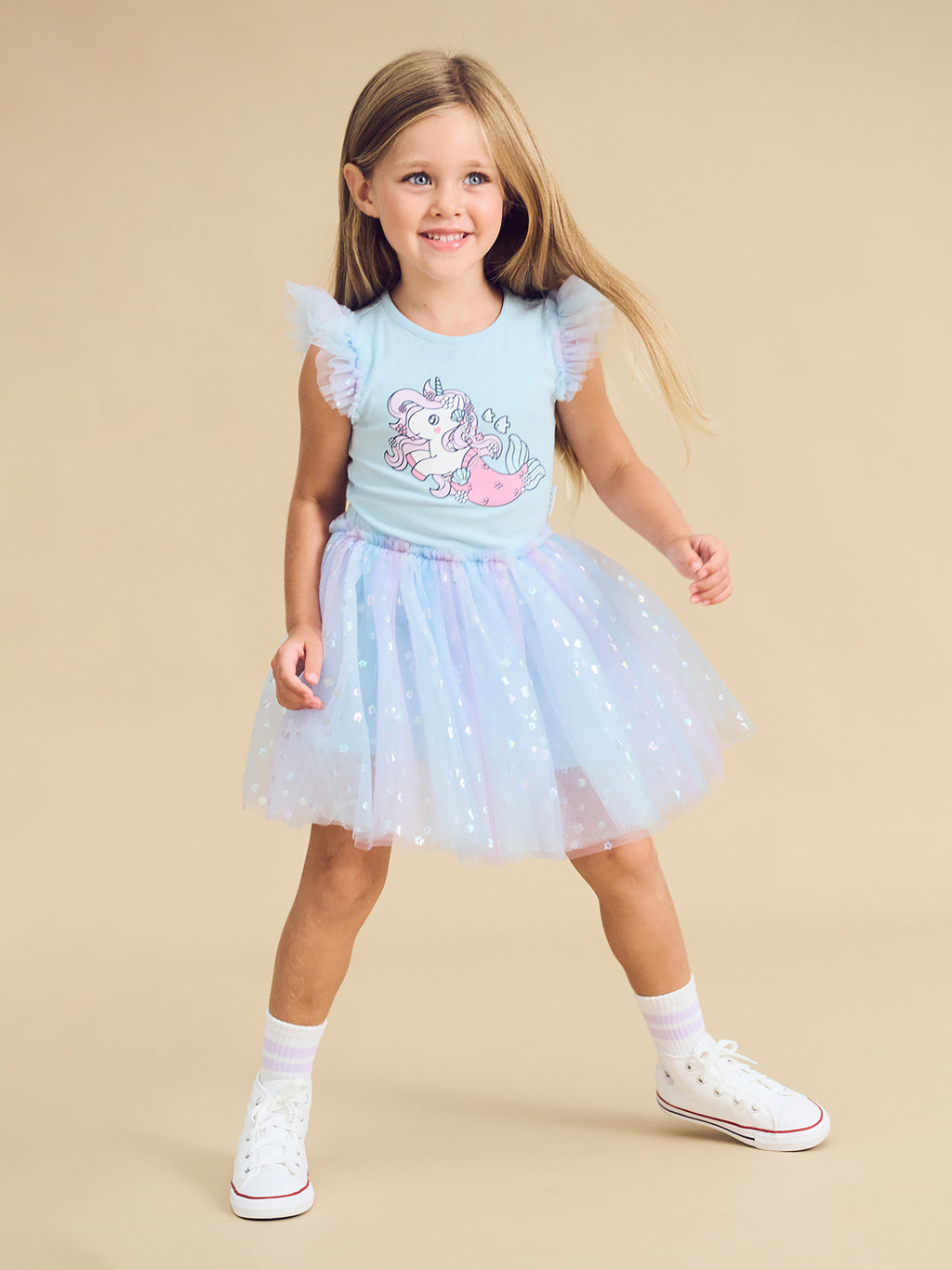 Daisy Seashell Ballet Dress - Soft Aqua